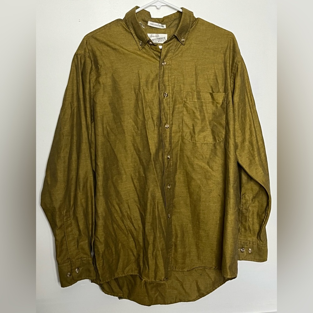 Vintage Sears and Roebuck Men’s Dress Shirt Button Down Gold and Black LARGE